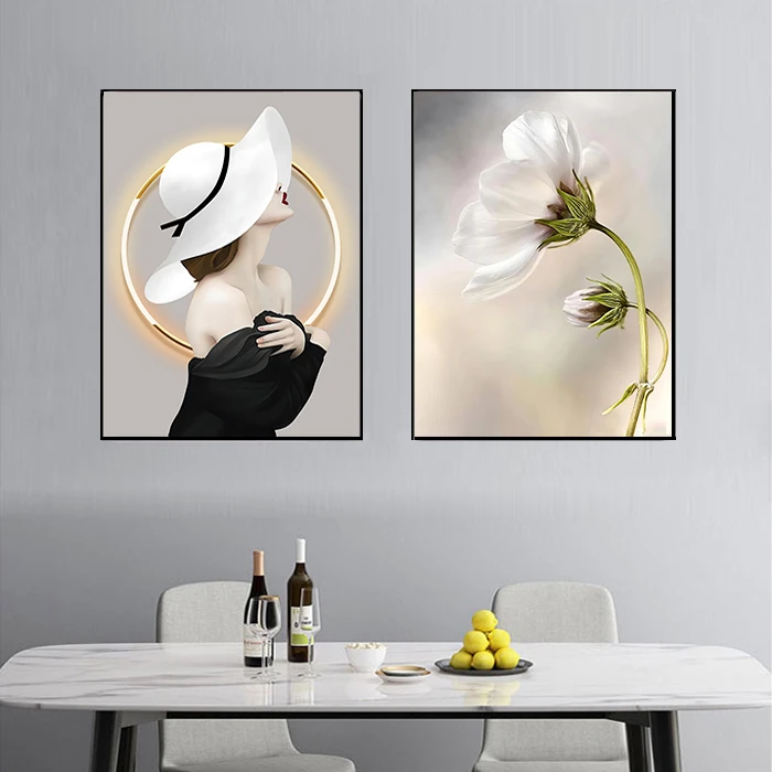 7006新款时尚餐厅走廊新款装饰画现代简约挂画卧室人物家居饰品