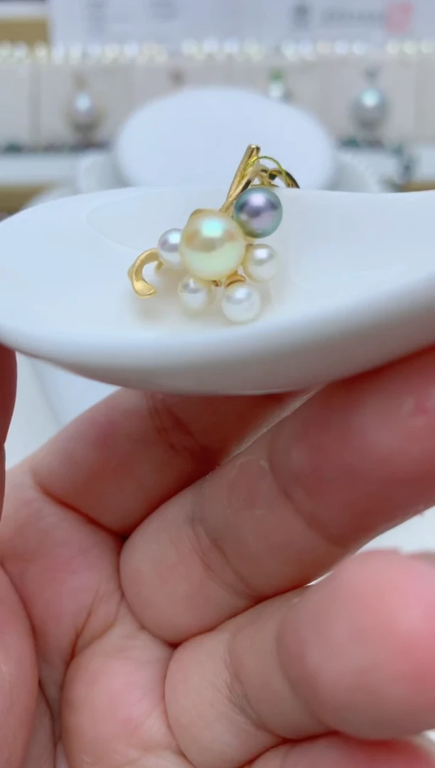 海水珍珠银S925镶嵌吊坠(不含链)q10