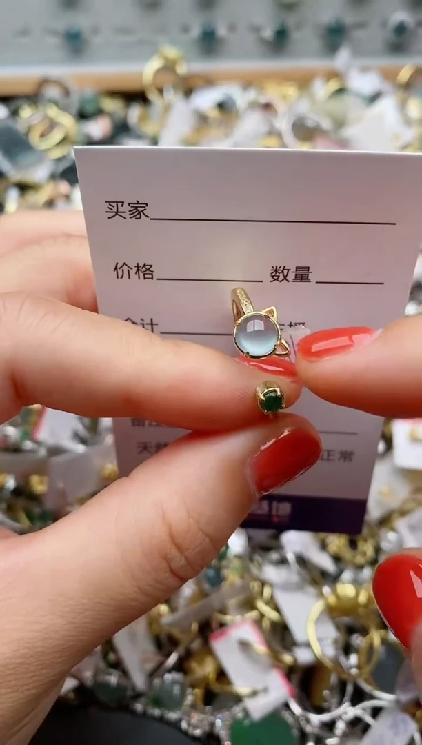 银S925镶嵌戒指翡翠.499