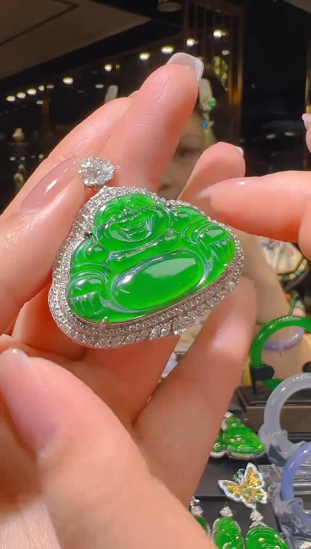 【闪购商品】翡翠吊坠(赠链)银S925镶嵌007（多样性发货）