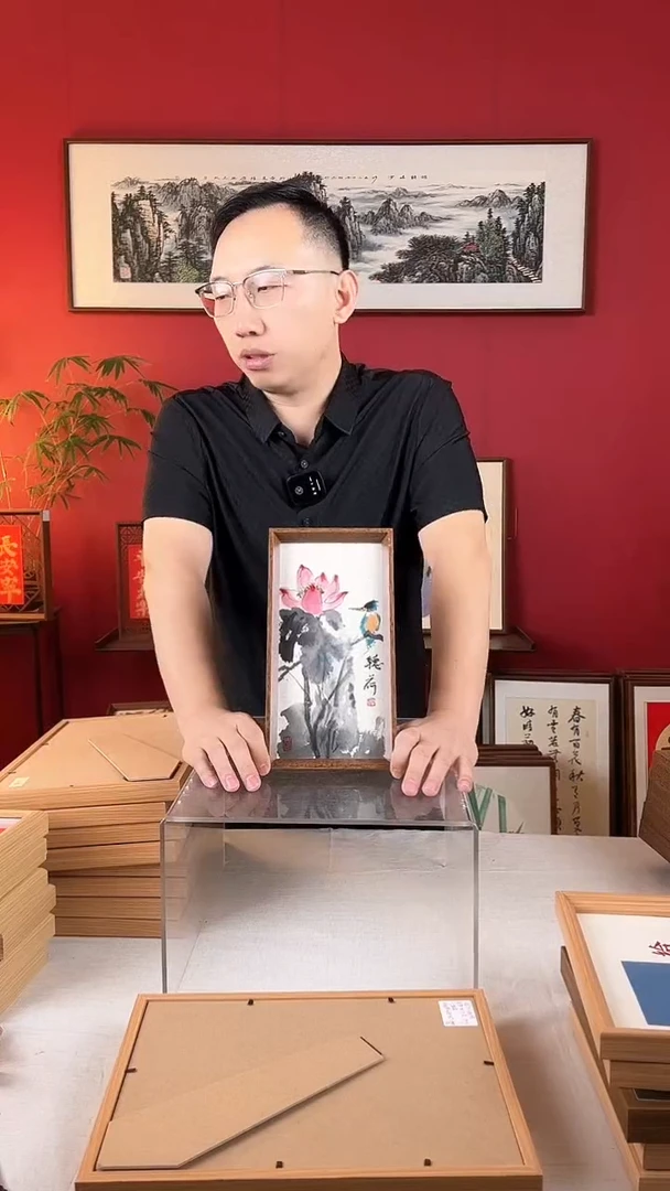 【闪购商品】国画荷花翠鸟手绘国画摆台