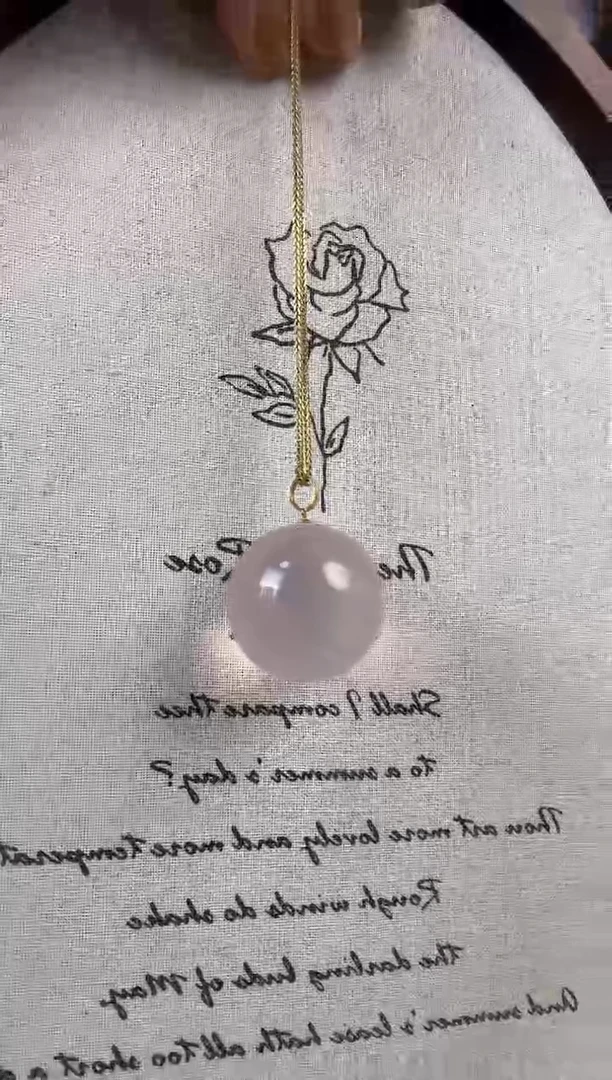 颈饰18K金镶嵌水晶天然水晶吊坠