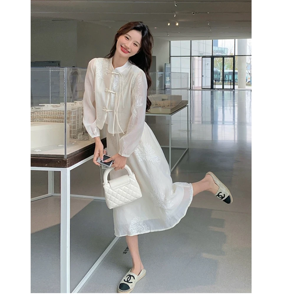 国风春款上衣+长半裙套装  chuan-216