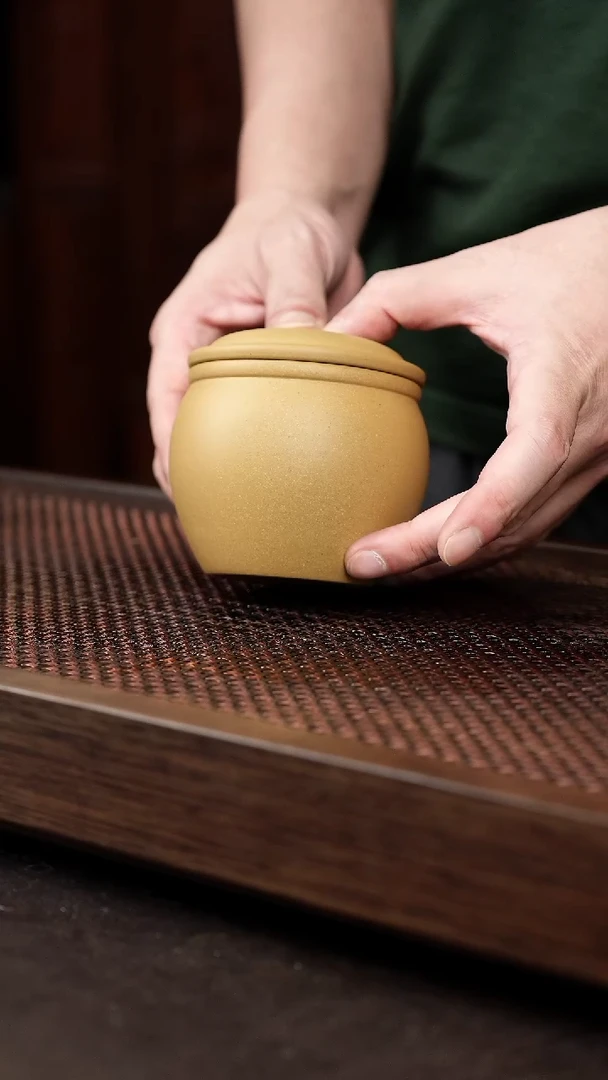 茶壶紫砂黄金段小茶叶罐