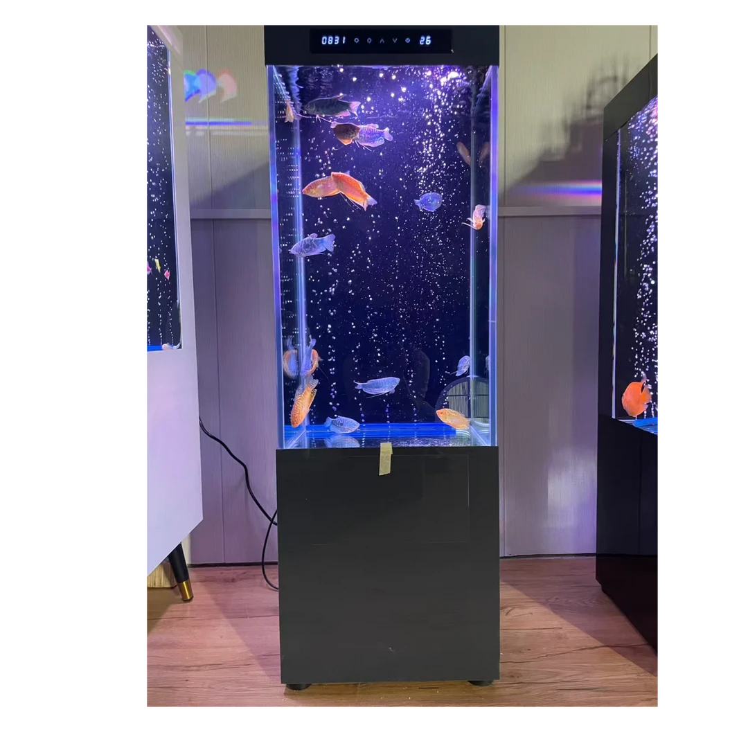 客厅底滤鱼缸超白玻璃立式生态过滤观赏鱼缸家用方缸一体式金鱼缸