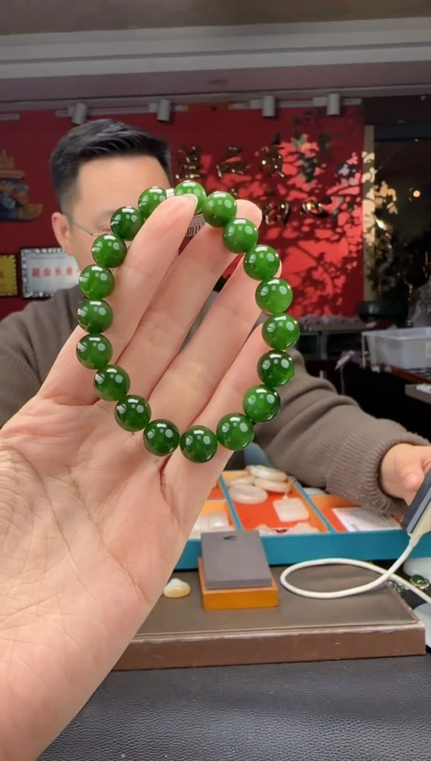 未镶嵌手链和田玉碧玉单圈手串