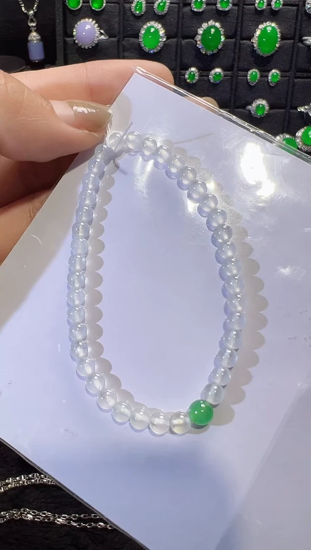 未镶嵌手串翡翠这****瑜白冰手串