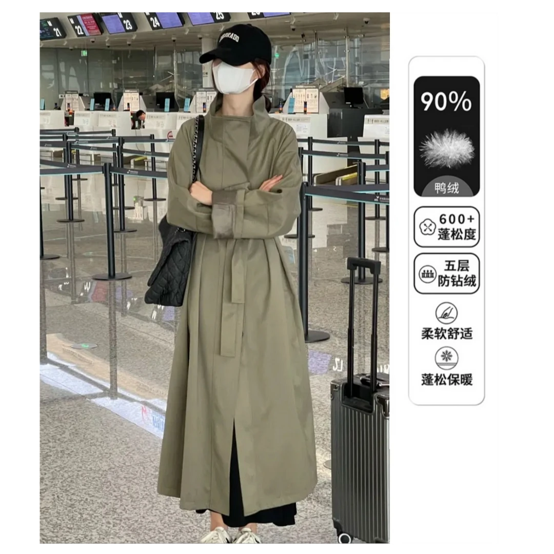 【羽绒风衣】都市浪漫~新款宽松显瘦小个子韩版休闲英伦风衣外套女