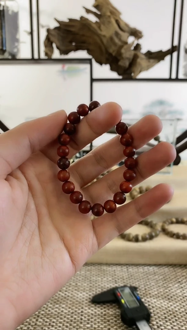 【闪购商品】铁木豆（红檀）无事牌猫眼红檀8MM手串