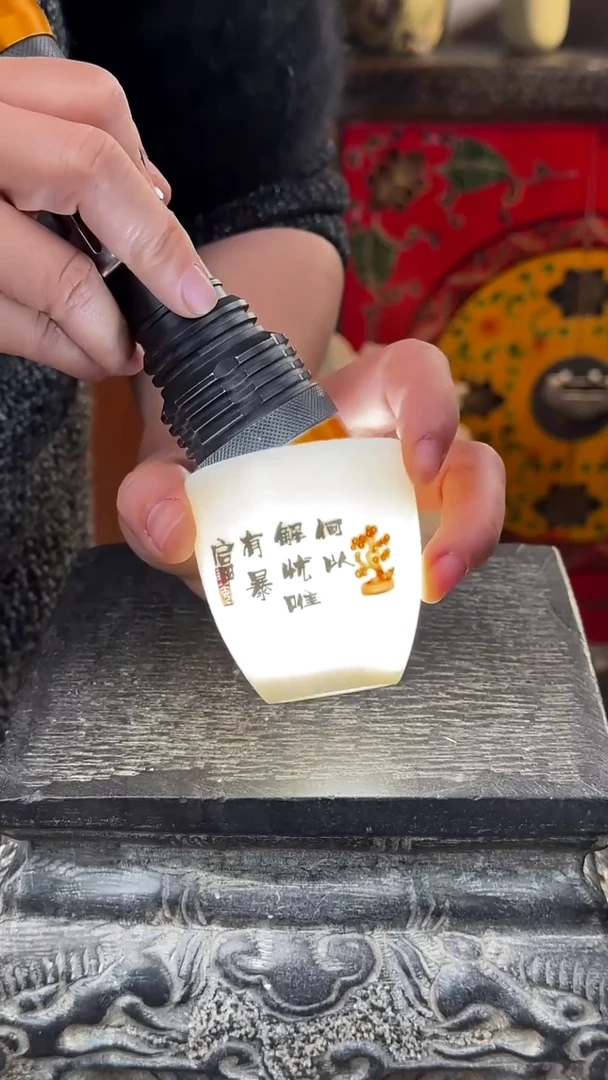 【闪购商品】摆件釉上彩陶瓷竹收纳盒