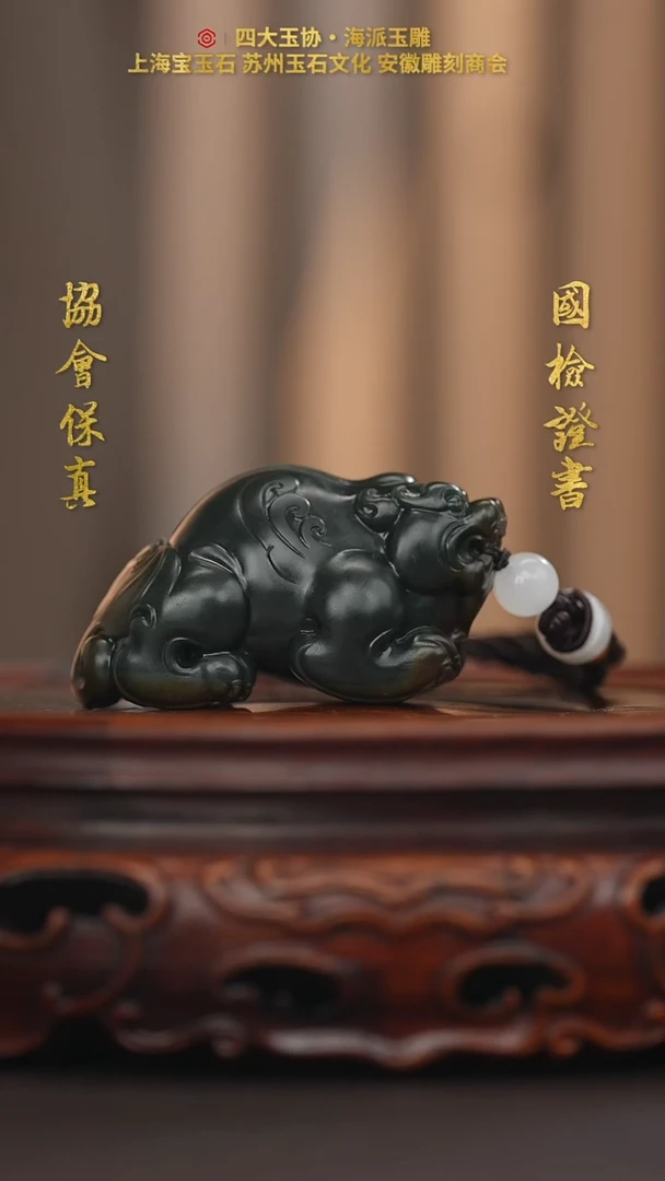 和田玉未镶嵌把件金**马貔貅