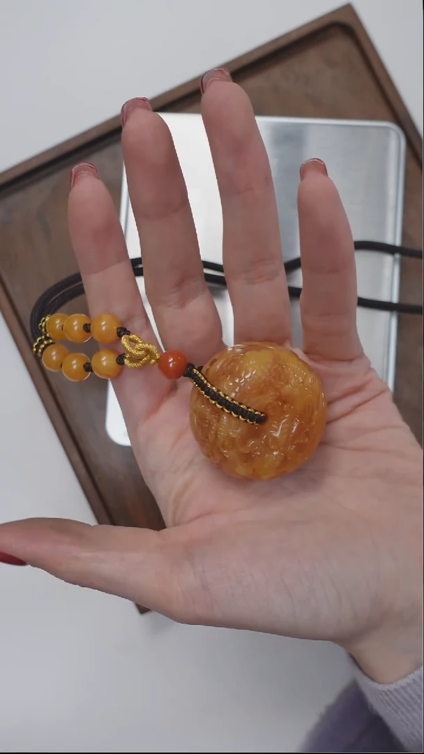 【闪购商品】琥珀颈饰未镶嵌蜜蜡龙扣
