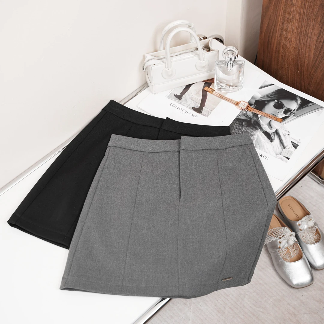 2025春季新款时尚百搭简约高腰半身短裙53126