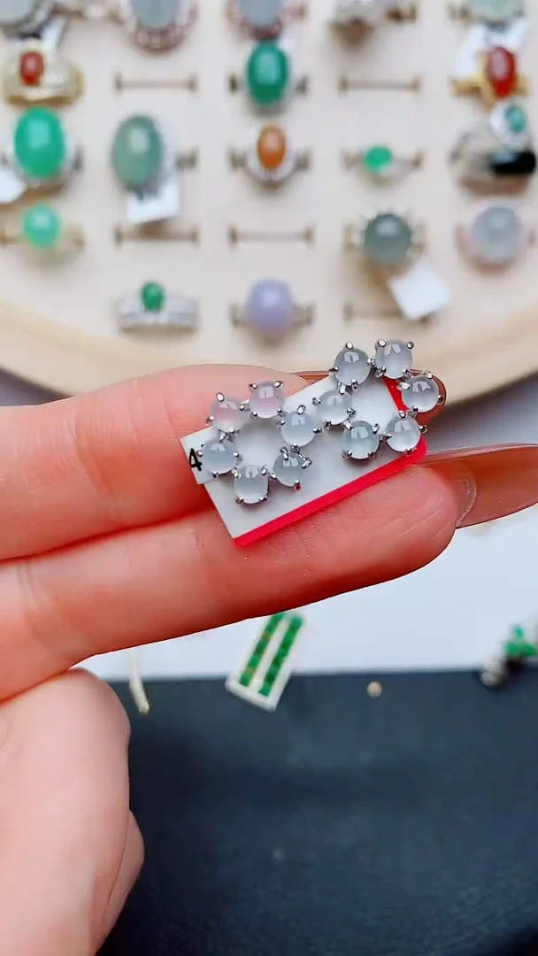 银S925镶嵌戒指翡翠...