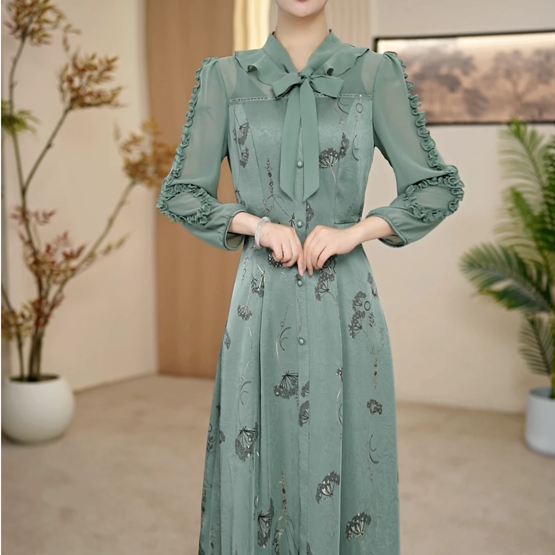 【宸锦女装】X2533春季穿搭新款连衣裙收腰显气质