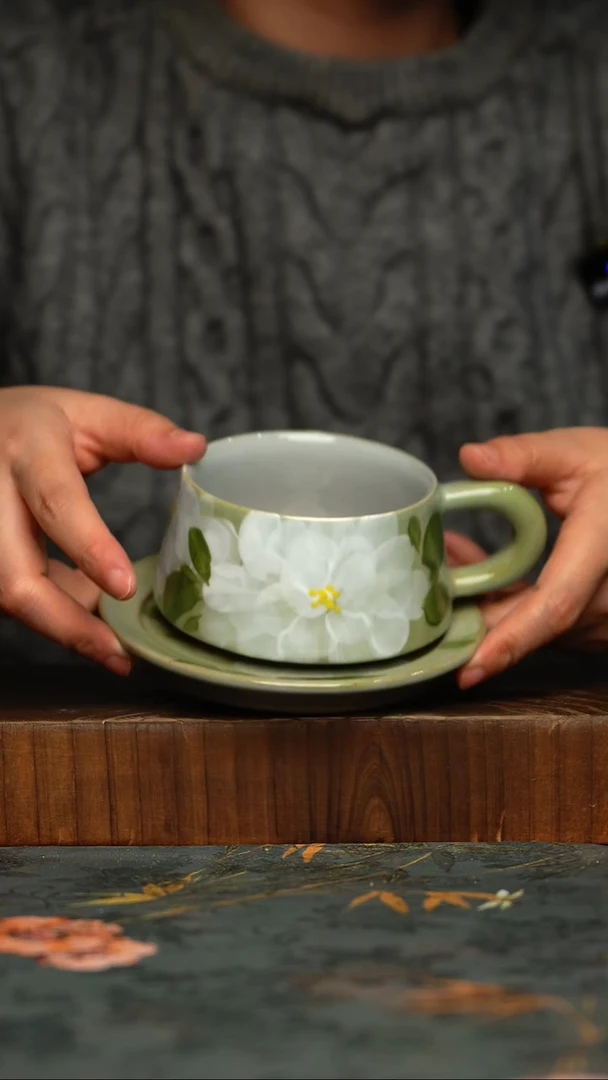 瓷片釉下彩手工手绘同款陶器