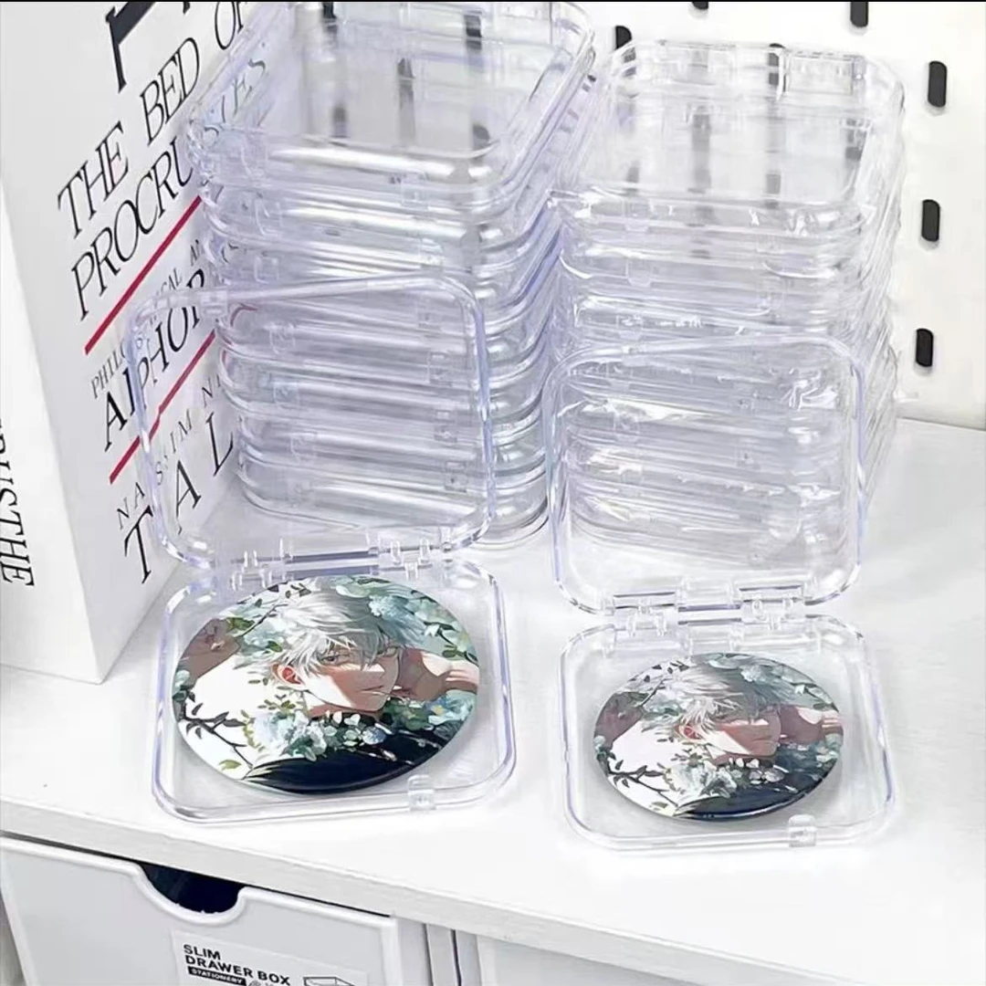 【欧D福利】吧唧收纳盒58mm透明亚克力保护套防水翻盖展示盒