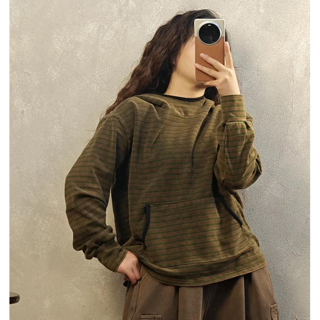 春季新款炒色高织高密拇指扣磨毛连帽卫衣