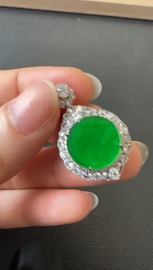 【闪购商品】翡翠吊坠(不含链)银S925镶嵌银镶