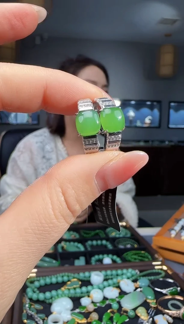 银S925镶嵌戒指和田玉多样性发货拍一发一