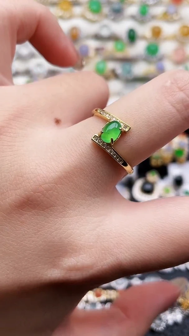 银S925镶嵌戒指翡翠76