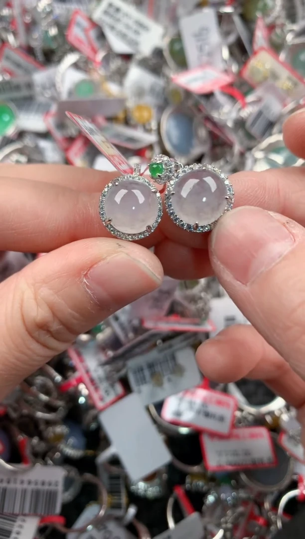 银S925镶嵌戒指翡翠666    7