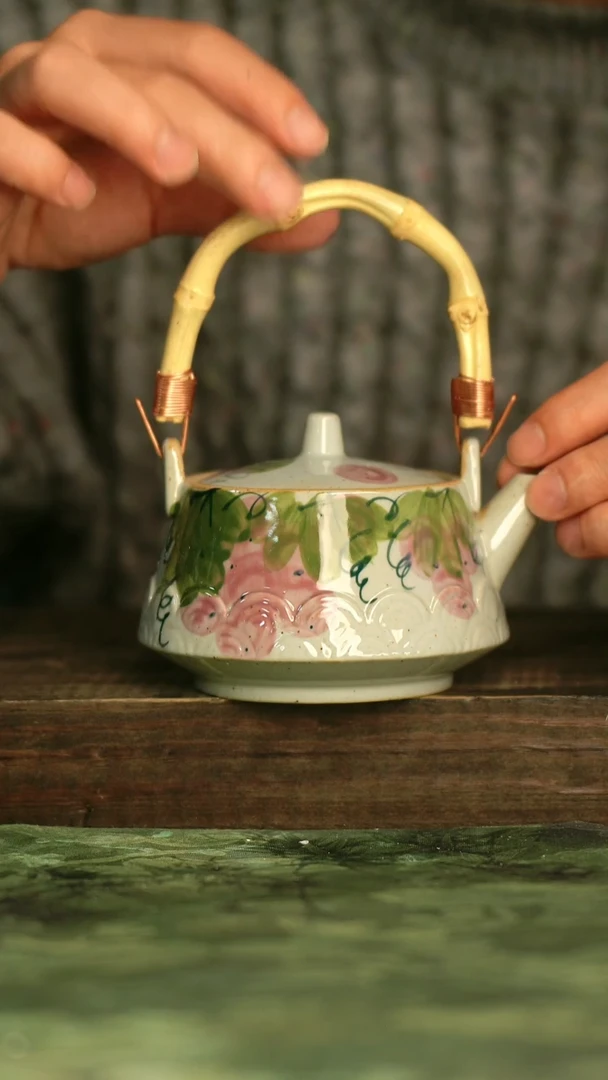 陶瓷青诗集手工手绘瓷器