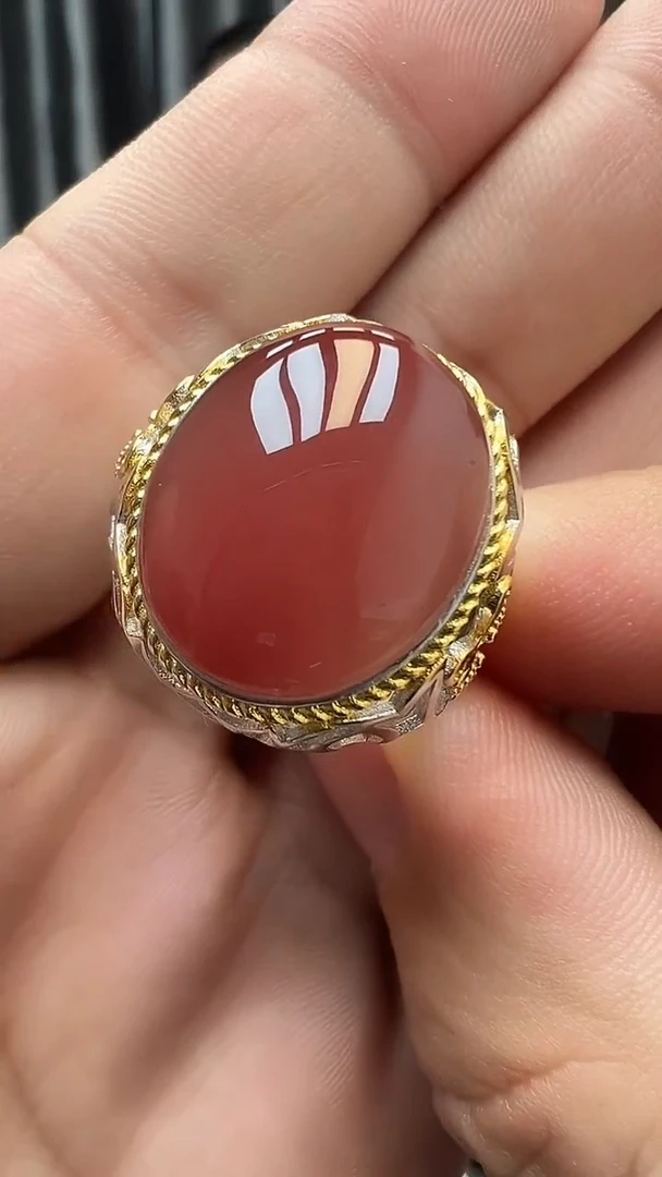 银S925镶嵌南红玛瑙戒指15