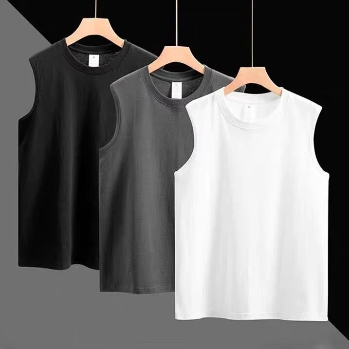 【重磅纯棉】无袖背心运动休闲百搭高档外穿纯色打底男士质感T恤