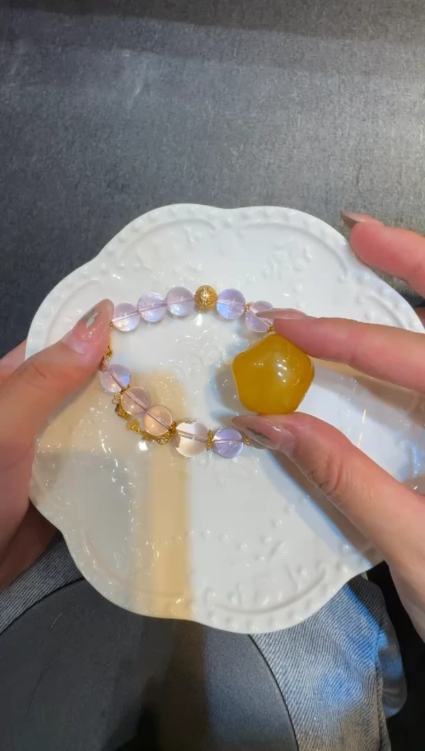 【闪购商品】琥珀珠宝奇石未镶嵌夜空与海 17手围