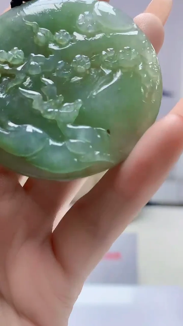 【闪购商品】定制翡翠未镶嵌1502DD-毛货挂件100