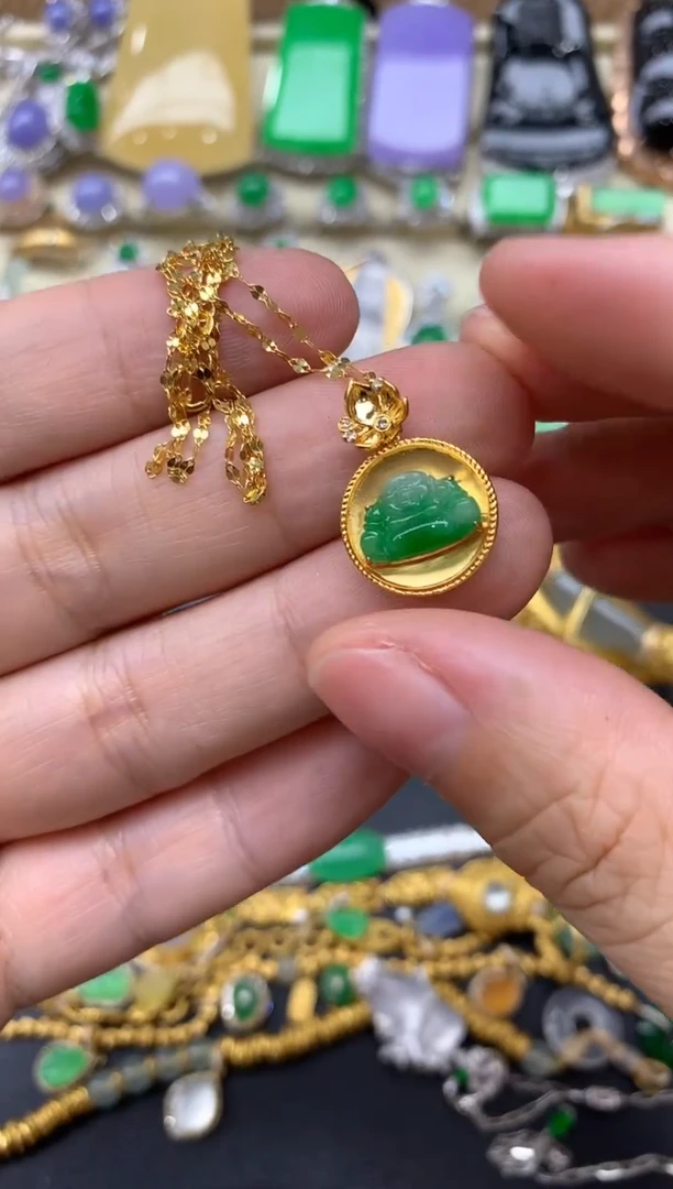 【闪购商品】翡翠颈饰18K金镶嵌327-中国好珍宝