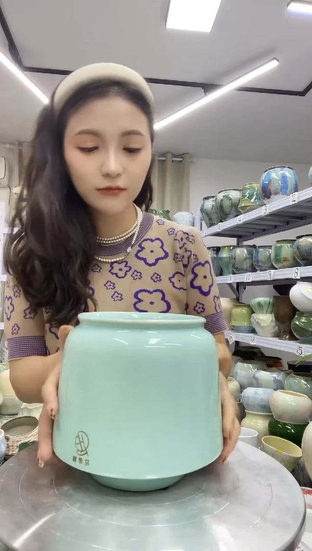 10.7号】陶瓷花盆直播链接  高：15.5   口11