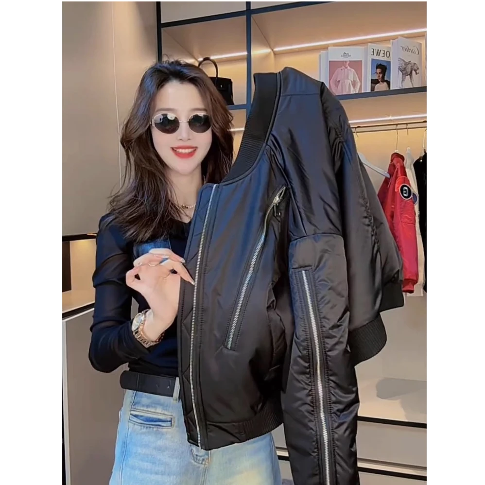 时尚棒球服外套女短款2025秋季新款爆款小个子时尚女装飞行员夹克