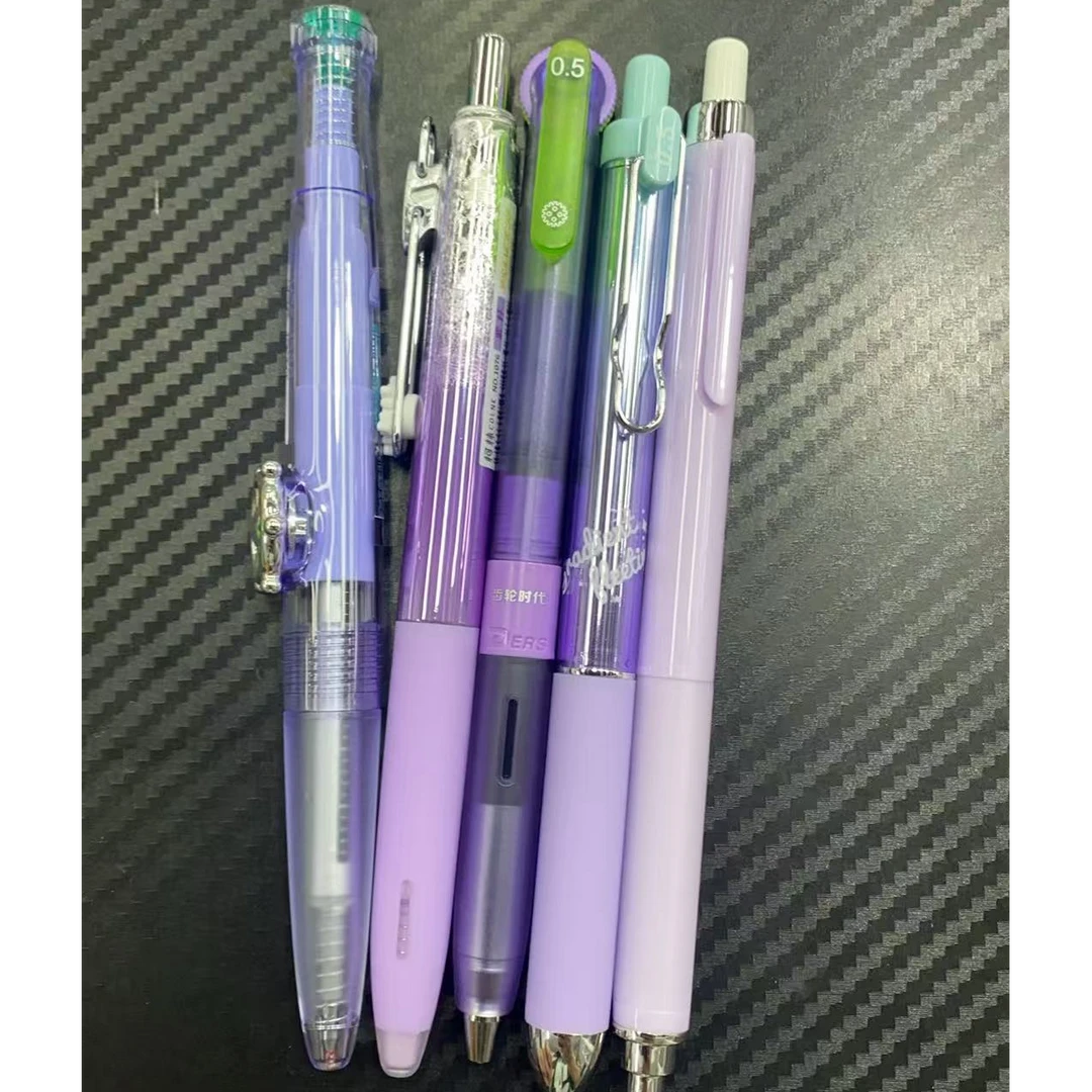 发紫色笔杆组合,到手5支黑墨。掉封蜡不售后。