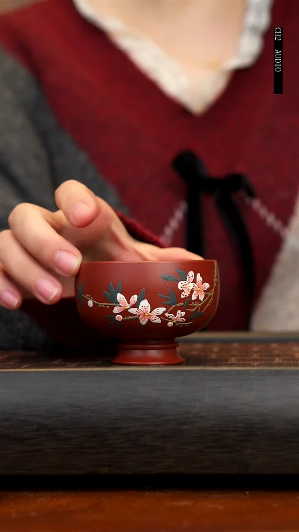 【闪购商品】紫砂茶壶山茶花杯子