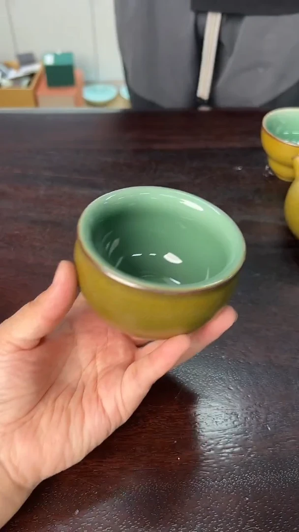 龙泉云间青瓷小米茶器