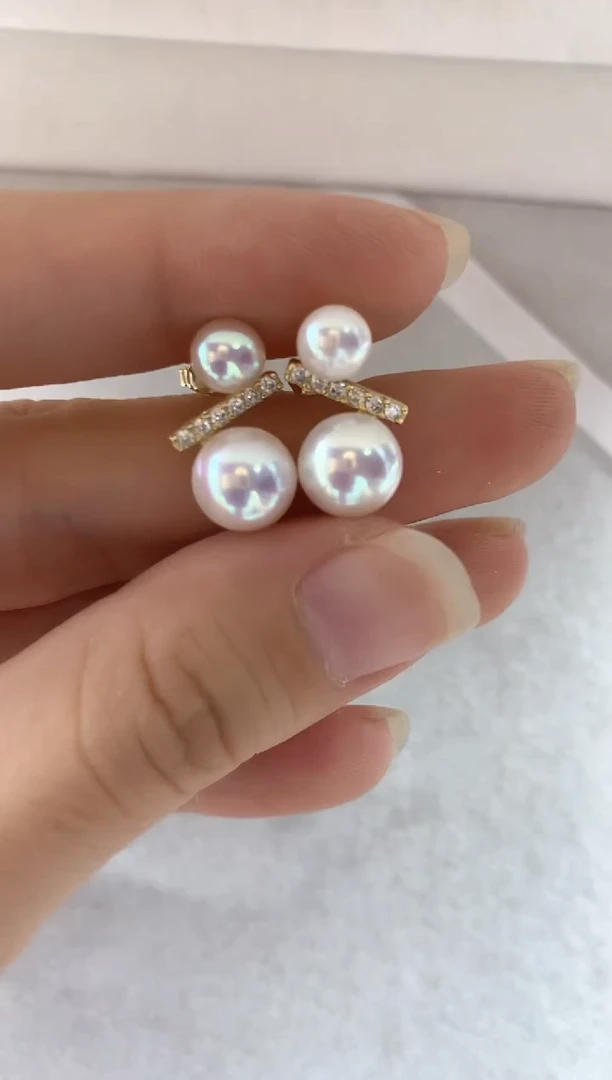 未镶嵌耳饰淡水珍珠耳环