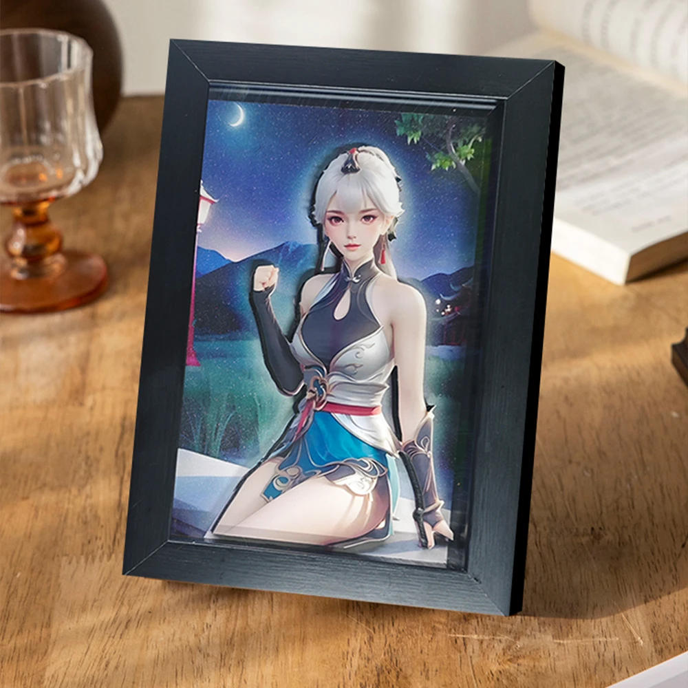 国漫主题女神简约相框装饰画书房床头客厅卧室房间摆台送朋友1725