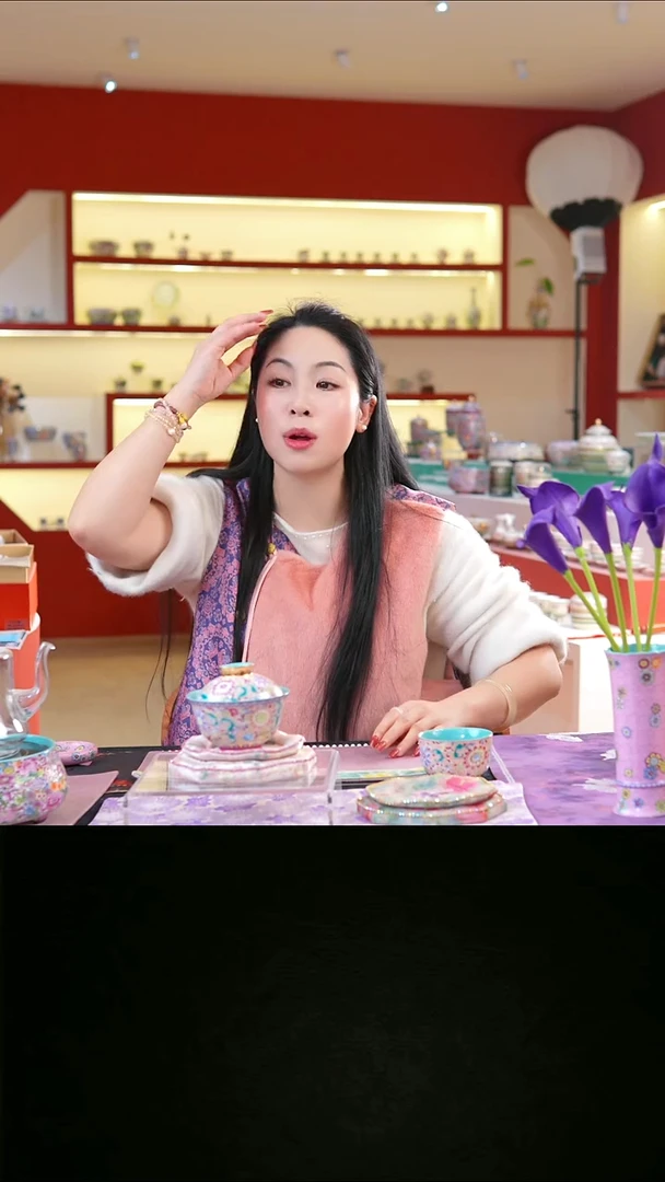 花开盛世圆融二才大盖碗