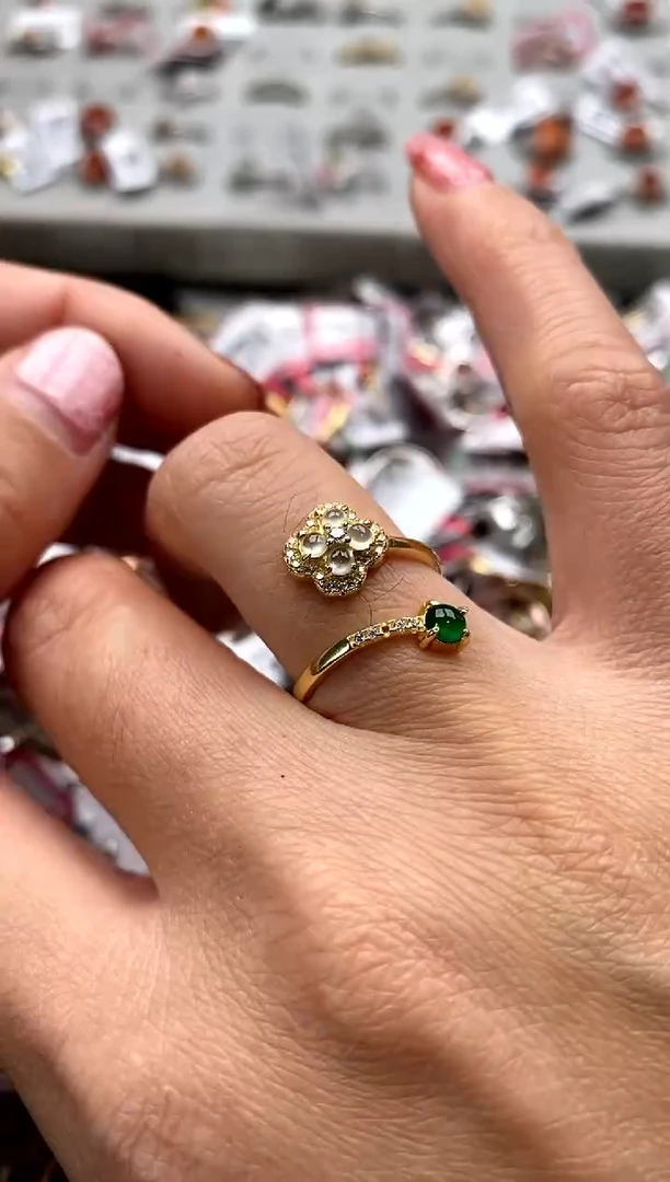 【闪购商品】翡翠戒指银S925镶嵌77777777    6