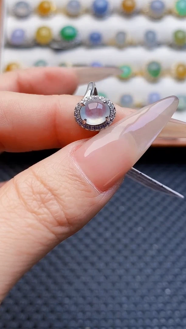 银S925镶嵌戒指翡翠3466