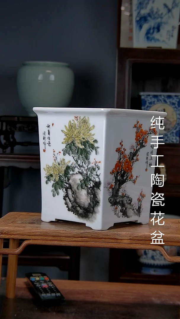 兵*景德镇手工陶瓷花盆