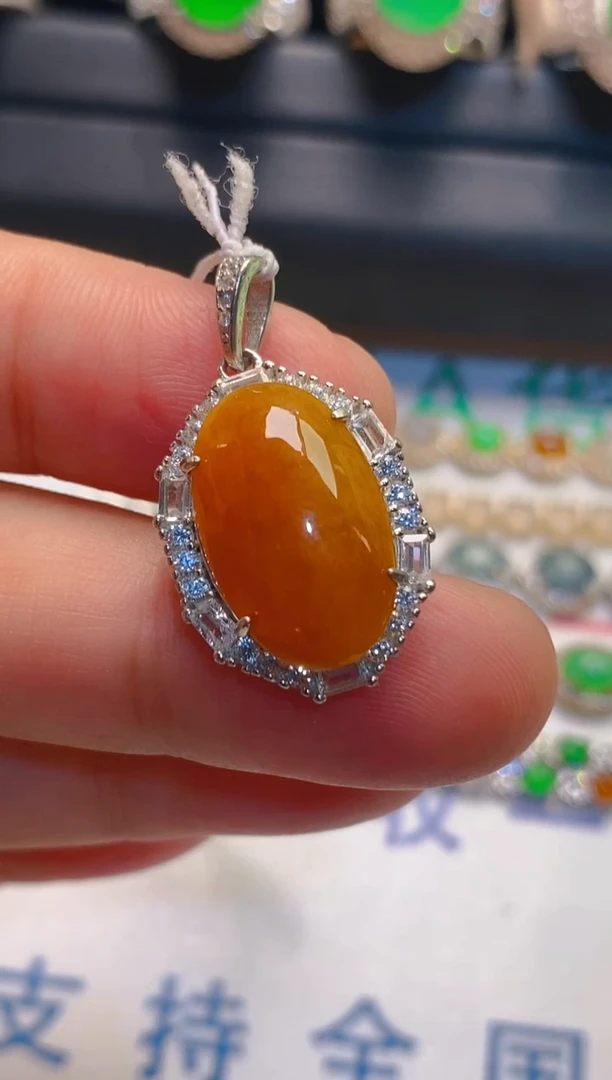 翡翠银S925镶嵌耳饰天然