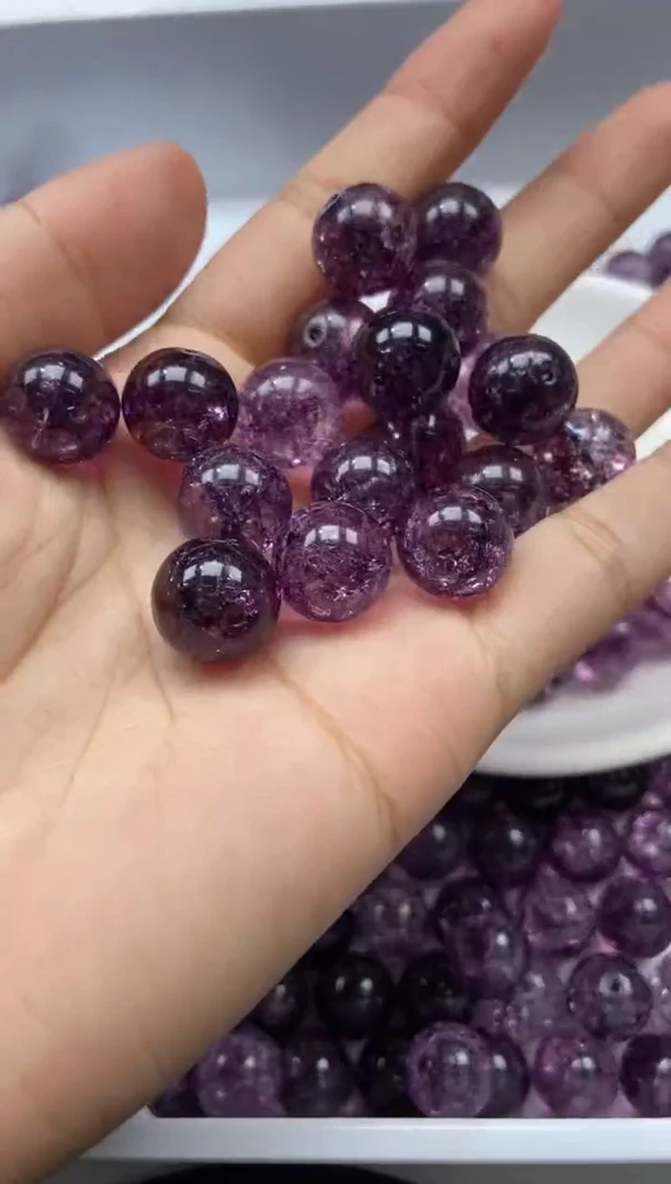 颈饰未镶嵌水晶W1696-乌梅紫色碧玺12mm*4颗