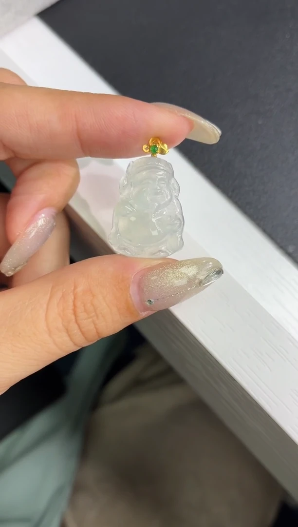 翡翠18K金镶嵌颈饰❤**进天然翡翠A货