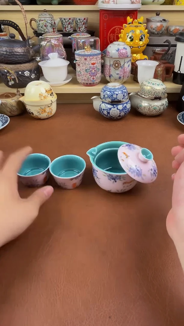 陶瓷茶具摆件旅行套组