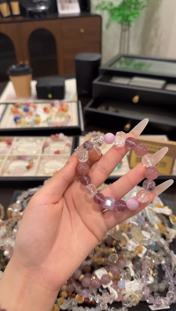 水晶手链合金紫色多宝x1767