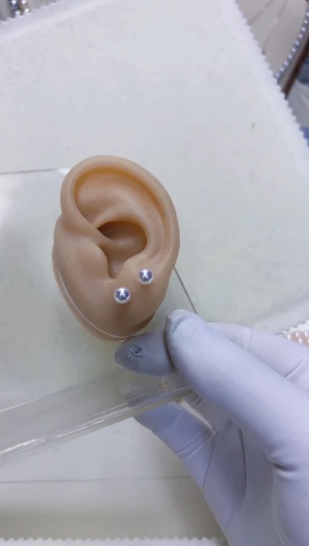 【闪购商品】海水珍珠饰品18K金镶嵌5-6素钉