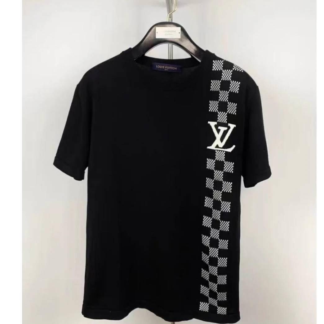 99新 LouisVuitton/路易威登 黑色棋盘格针织短M码
